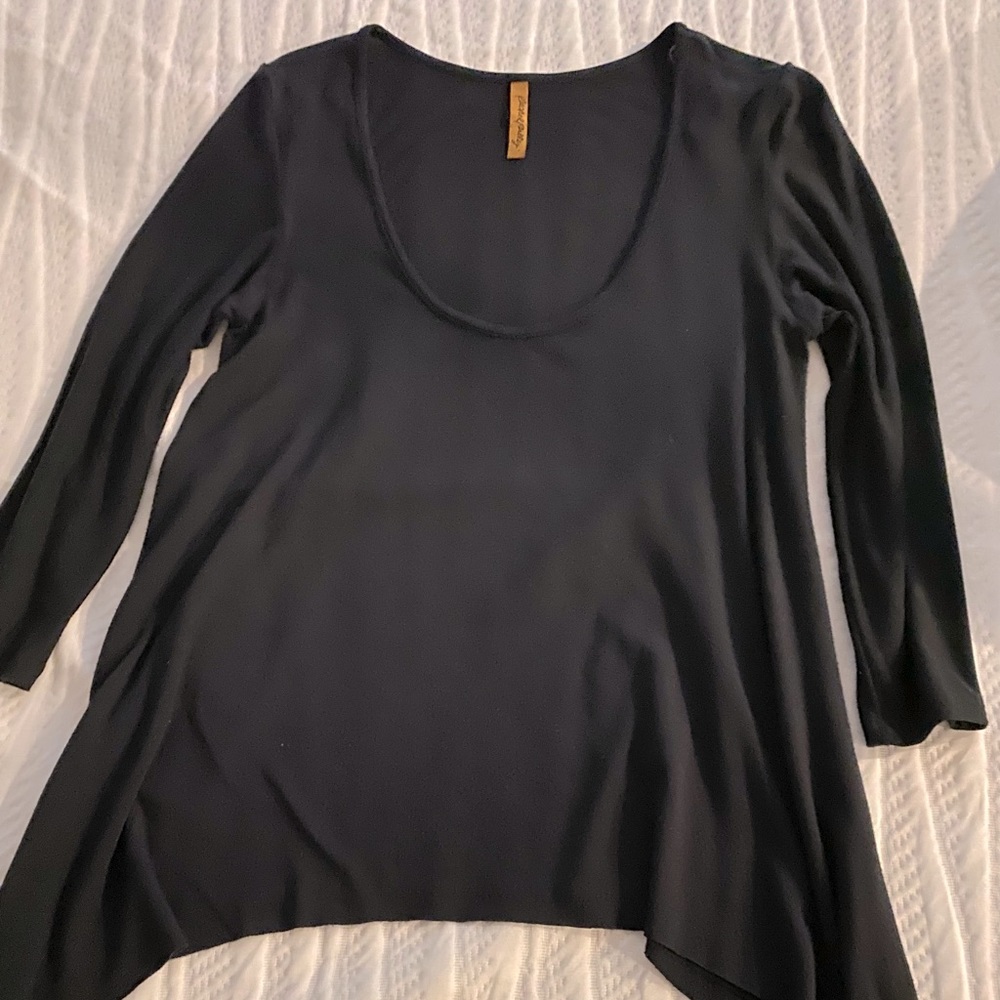 Soft and flirty Rachel Pally black modal tee